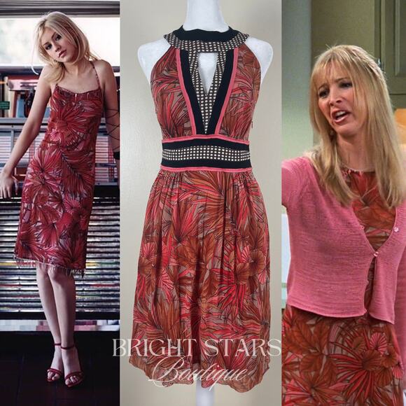 Dresses & Skirts - Rare Vintage Patterned Dress ALT ASO Phoebe Buffay Friends Christina Aguilera